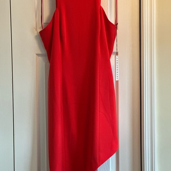Jay Godfrey fitting sleeveless red dress with asymmetrical hemline size 8 ( new) - Picture 11 of 12
